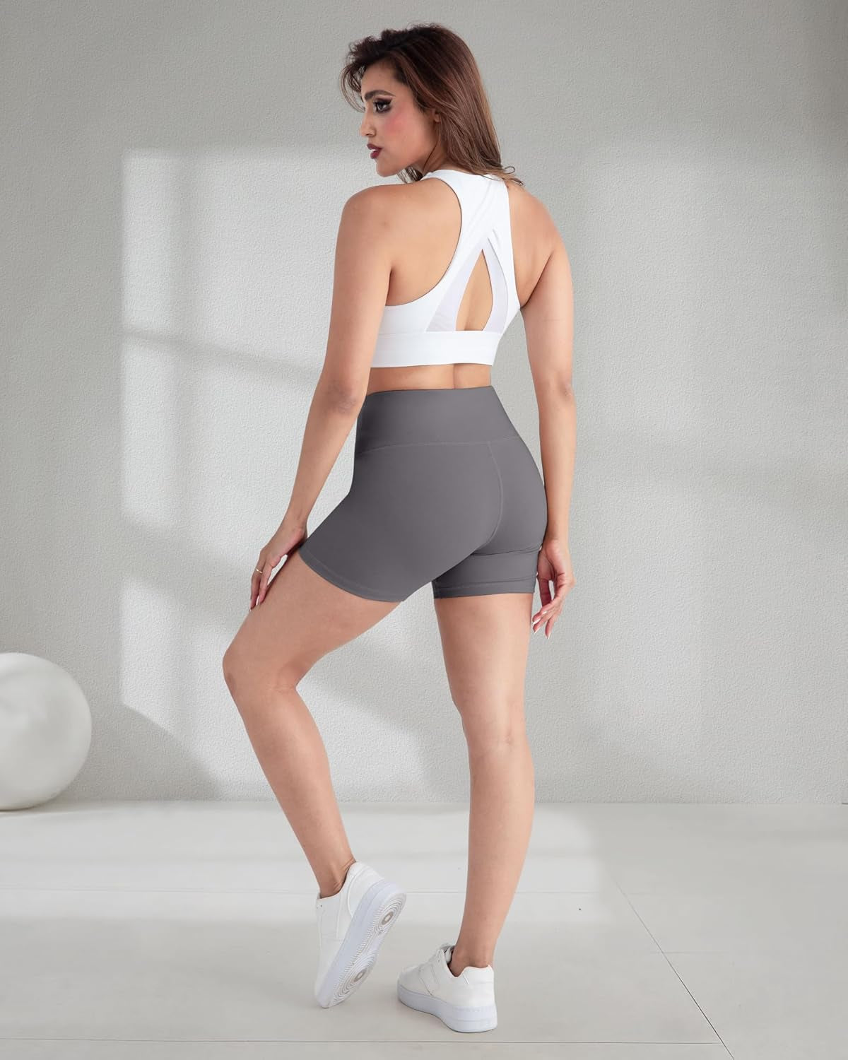 High Waisted Spandex Biker Shorts, Workout Booty Soft Yoga Shorts for Women
